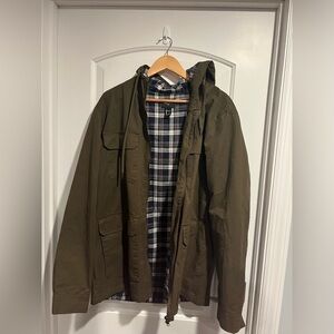 Forever 21 Green Light Zip-Up Jacket w/ Hood Size Large